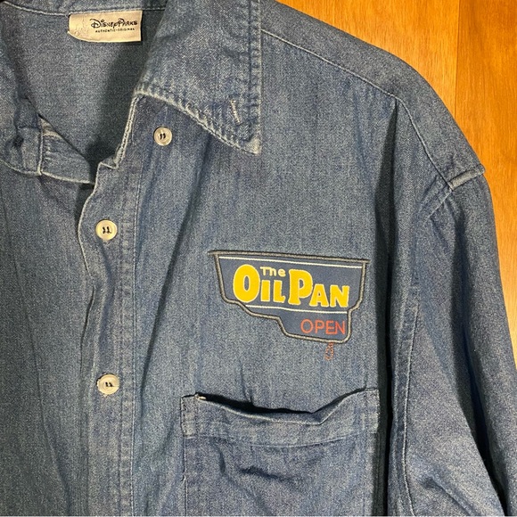 DisneyParks CarsLand Never Tire Speed Shop Radiator Springs Denim M - Picture 8 of 9